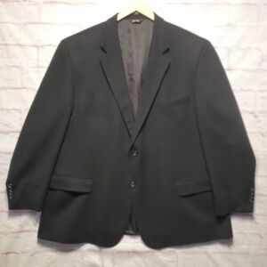 Pavone 100% Pure Cashmere Black Two Button Blazer Mens 52R Sport Coat Jacket VTG